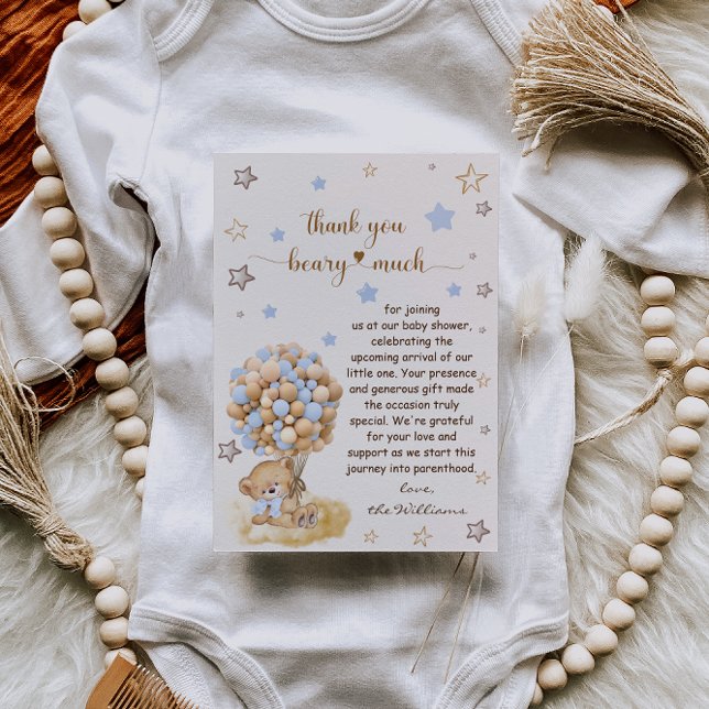 Bear Gracias Beary, Tarjeta Baby Shower Mucho Vint (Subido por el creador)