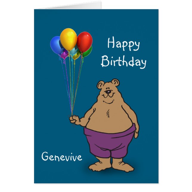 Bear Hold Birthday Balloons personalizar (Frente)