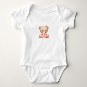 Bear Monograma Rosa Baby Jersey Bodysuit