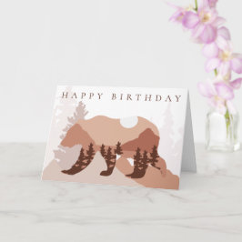Bear Moon Forest Feliz Cumpleaños para su Tarjeta