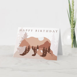 Bear Moon Forest Feliz Cumpleaños para su Tarjeta