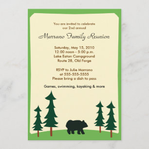 BEAR NEGRO Adirondack Lodge 5x7 Invitación de fies
