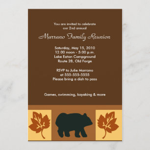 BEAR Rustic Lodge estilo 5x7 Party Invitación