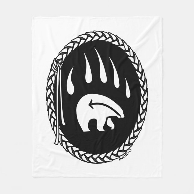 Bear tribal Art Blanket Mantas de oso nativo (Anverso)