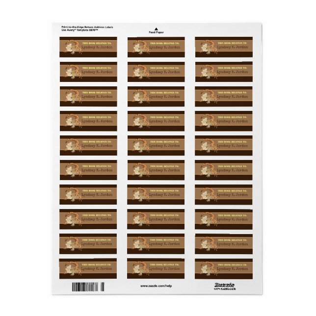 ¡Beardie Bestie! Etiqueta de la placa de bibliotec (Hoja Entera)