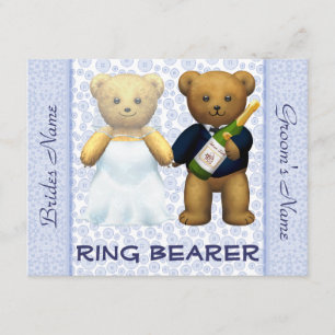 Bearer de anillo - Invitación a la boda azul de Te