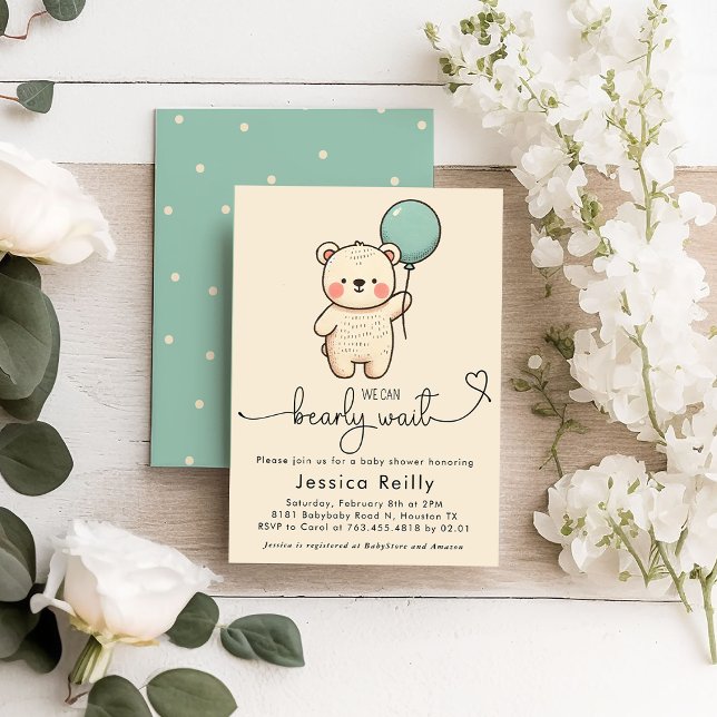 Bearly Wait – Invitación Minimalista para Baby Sho (Subido por el creador)