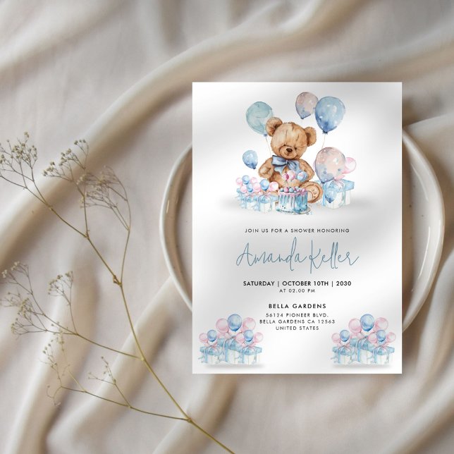 Bearly Wait Teddy Bear Invitación Baby Shower (Subido por el creador)