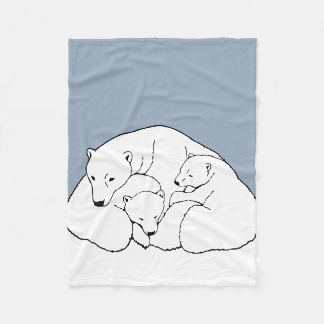 Bears Blanket Polar Bear Art Fleece Blanket (Anverso)