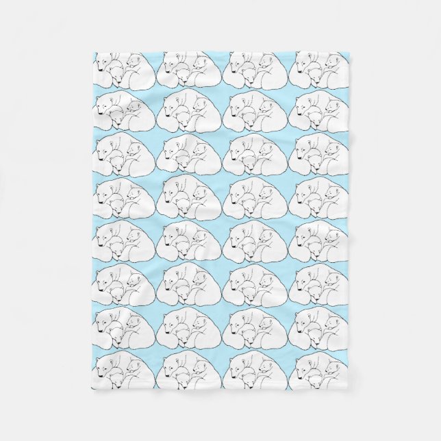 Bears Blanket Polar Bear Art Fleece Blanket (Anverso)