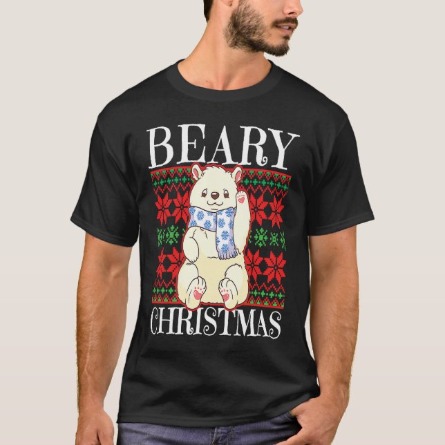 Beary Christmas Christmas Polar Bear Ugly Sweater  (Anverso)