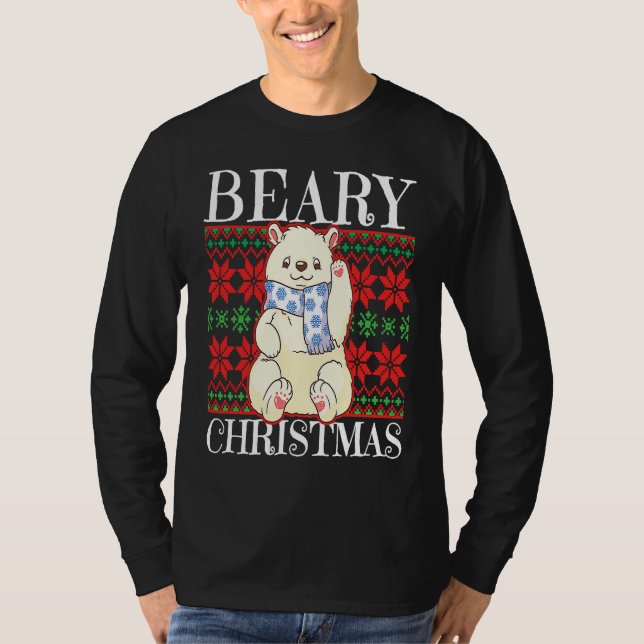 Beary Christmas Christmas Polar Bear Ugly Sweater  (Anverso)