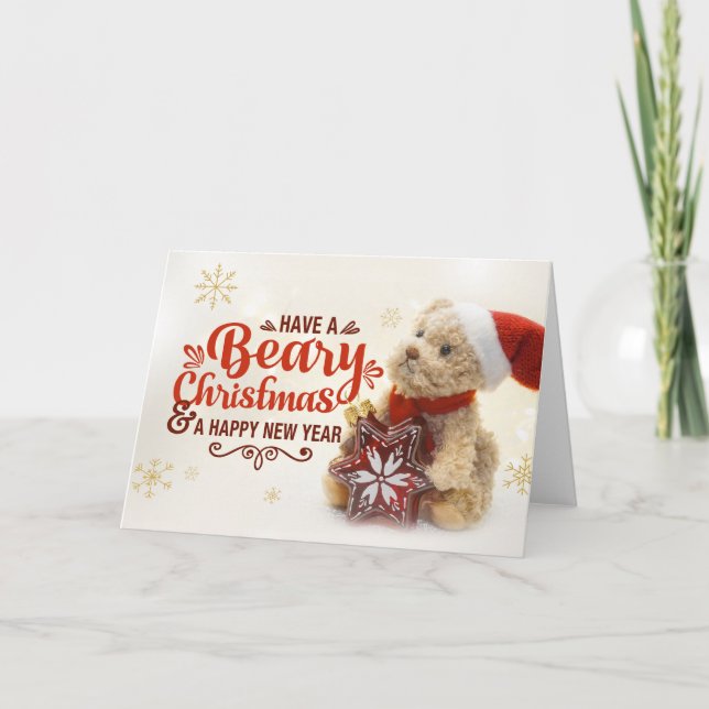 Beary Navidades Holiday Bear Navidades Tarjeta Art (Anverso)