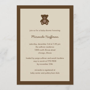 Beary Sweet Baby Shower Invitación Neutral Sexo