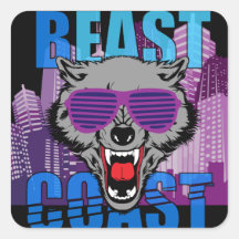 Beast Coast pegatina de color completo