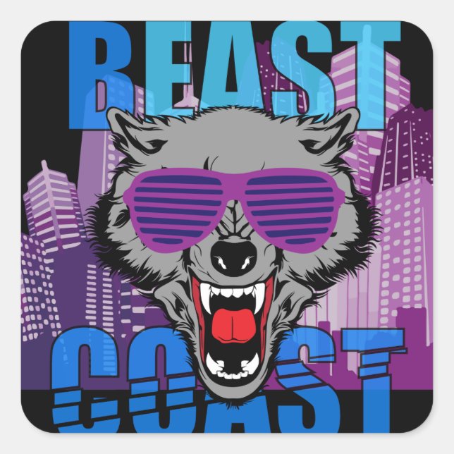 Beast Coast pegatina de color completo (Anverso)