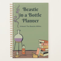 Beastie en una botella de un pequeño planificador