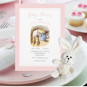 Beatrix Potter Conejo Rosa Invitación Baby Shower