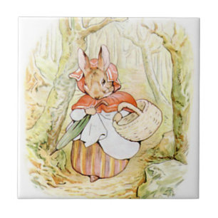 Beatrix Potter lindo, señora Rabbit, teja de