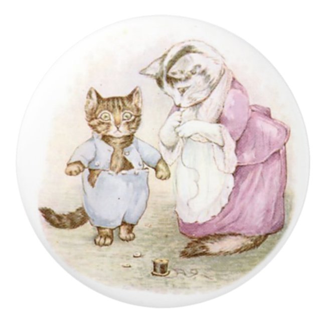 Beatrix Potter, Tom Gatito Pomo De Cerámica (Anverso)