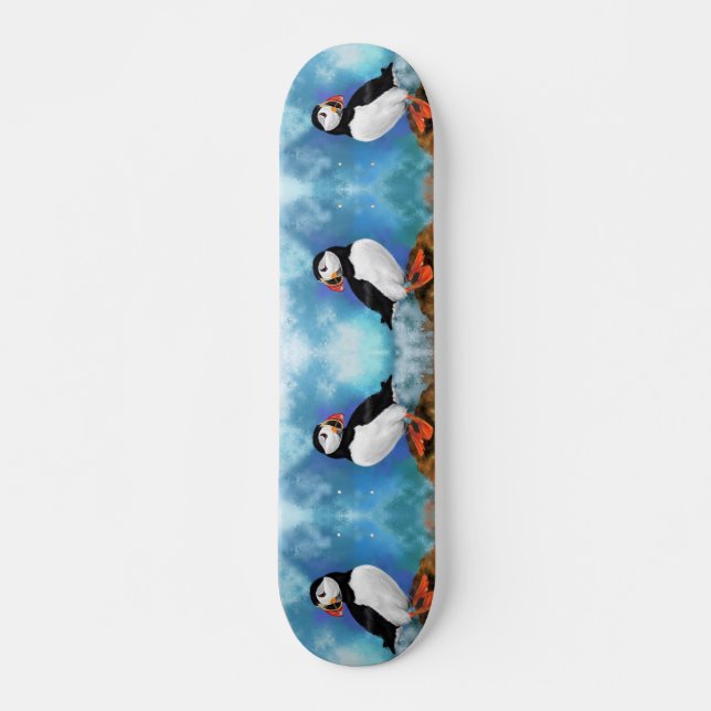 Beautiful Atlantic Puffin Bird Skateboard (Anverso )