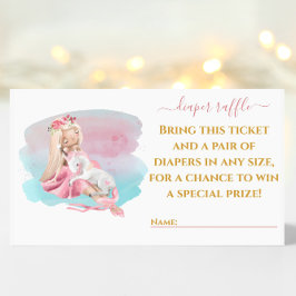 Beautiful Ballerina Diaper Raffle Ticket Card