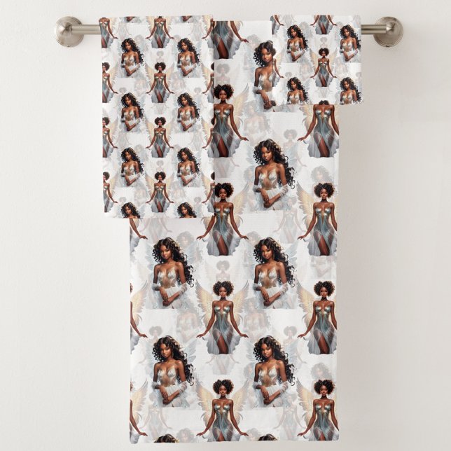 Beautiful Black Girl Angels Pattern Design  (Subido por el creador)