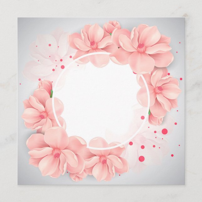 Beautiful flowers in a round frame (Anverso)