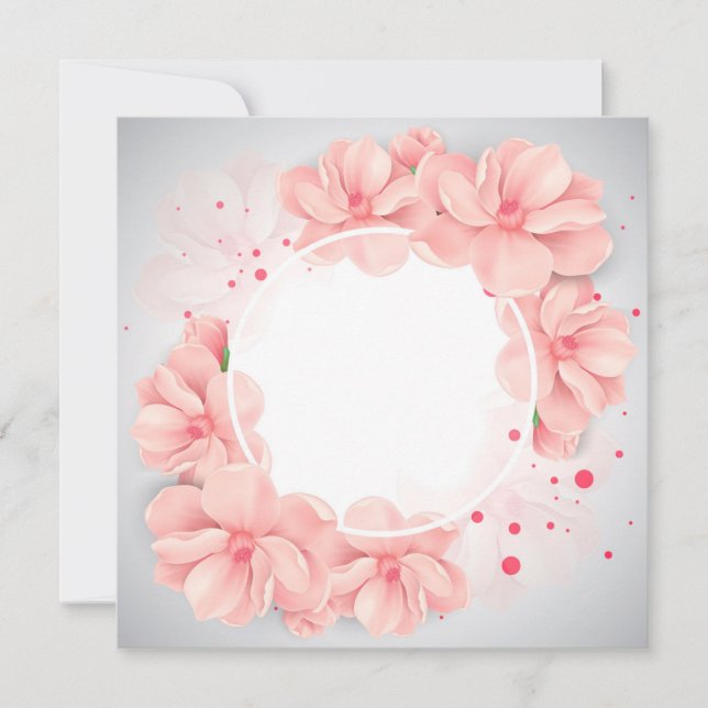 Beautiful flowers in a round frame (Anverso)