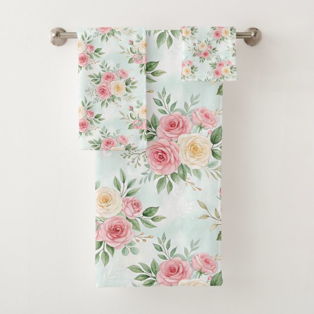 Beautiful Flowers in Pastel Color on Light Blue  (In situ)