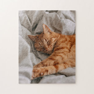 Beautiful Orange Sleeping Cat Jigsaw Puzzle