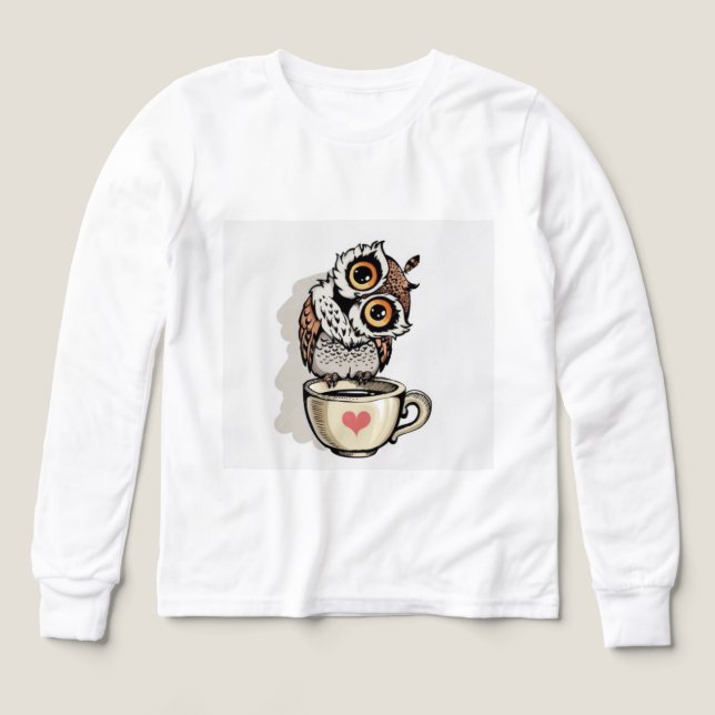 Beautiful owl in T shirt (Diseño frontal)