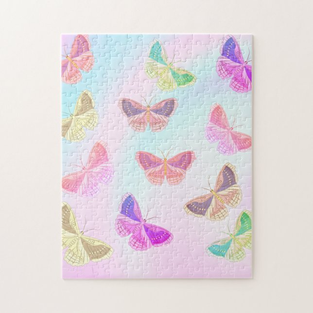 Beautiful Pastel Butterflies Jigsaw Puzzle (Vertical)