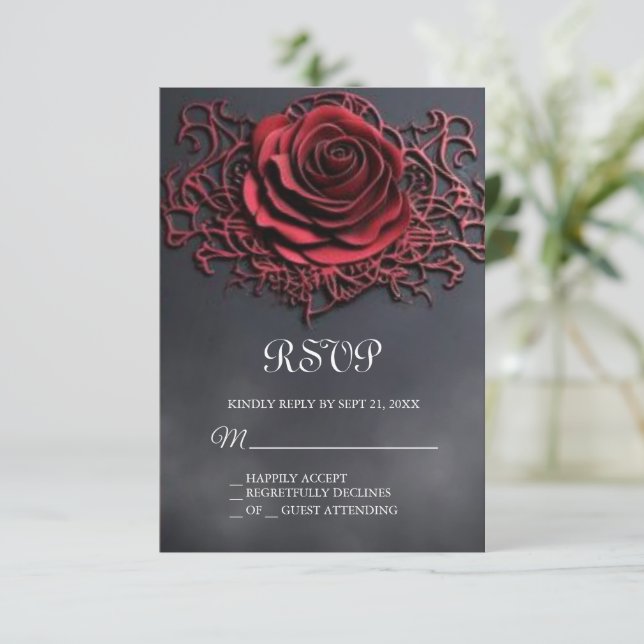 Beauty and the Beast Sweet 16 tarjeta RSVP (Anverso de pie)