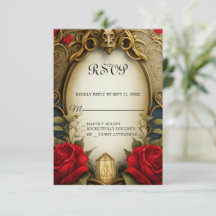 Beauty and the Beast Sweet 16 tarjeta RSVP
