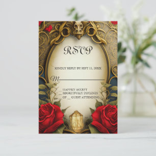Beauty and the Beast Sweet 16 tarjeta RSVP