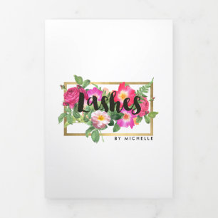 Beauty Florals Lash Extensiones Folleto blanco
