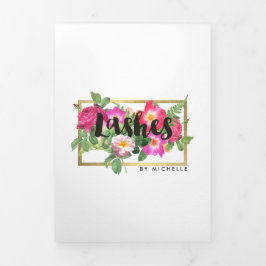 Beauty Florals Lash Extensiones Folleto blanco