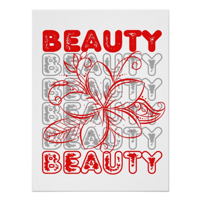 Beauty Flower Line Art Typography Design Poster (Anverso)