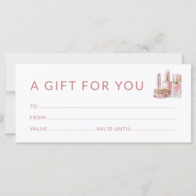 Beauty Hair y Makeup Gracias Certificado de Regalo (Reverso)