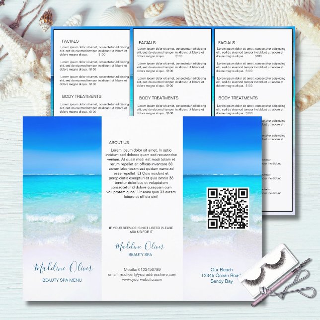 Beauty Spa Menu Ocean Sea Template (Subido por el creador)