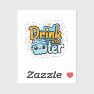 Beba el Pegatina transparente del agua | Hidrataci