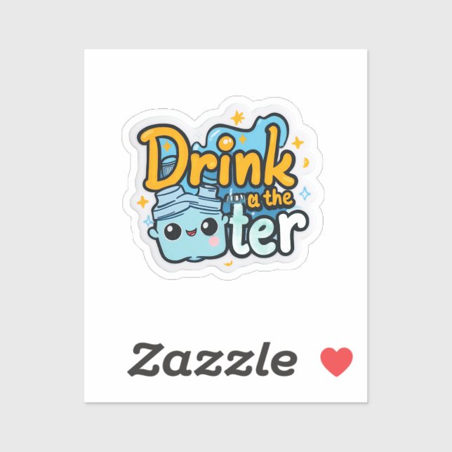 Beba el Pegatina transparente del agua | Hidrataci (Hoja)