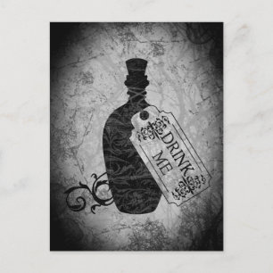 Beba la tarjeta postal gris de la botella