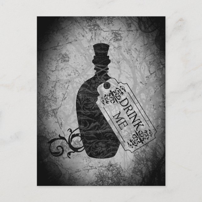 Beba la tarjeta postal gris de la botella (Anverso)