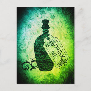 Beba la tarjeta postal verde de la botella