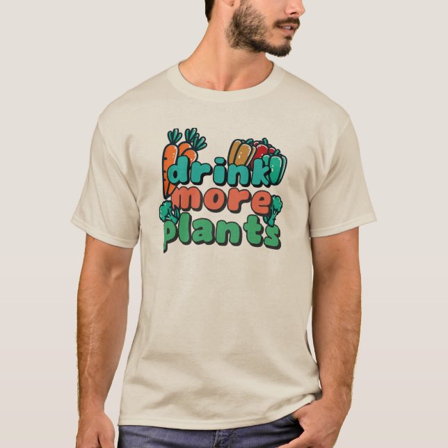 Beba más plantas camisetas de hombres (Anverso)