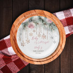 Beba su frío fuera del invierno vajilla de ducha d<br><div class="desc">Bebé,  hace frío fuera del invierno,  vajilla de bebé,  placas personalizadas de papel de plantilla color agua rosa pastel y pinos grises rosas color rosa rubor rosa copos de nieve dorado con cristales plancha de bebé fiesta,  para la ducha de bebé con temática invernal maravilla bebé ducha de invierno.</div>