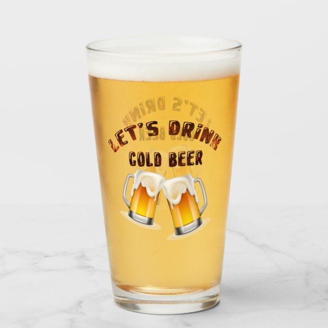 bebamos un vaso de cerveza dorada. (Anverso (lleno))