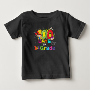 Bebé 100 Días De Colegio Camiseta De Primer Grado